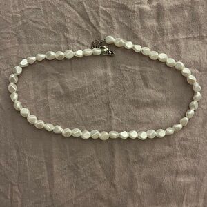 White Plastic Beadex Necklace